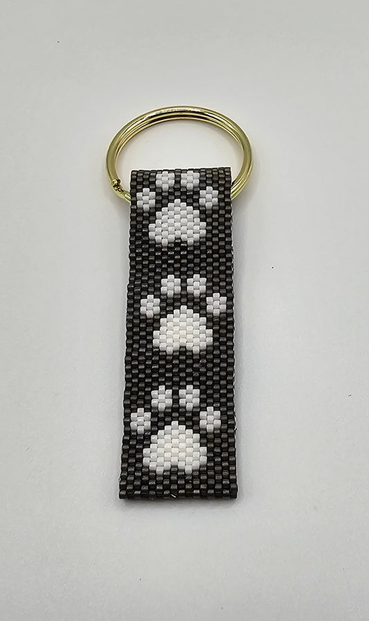 Beaded Keychain - Paw Print