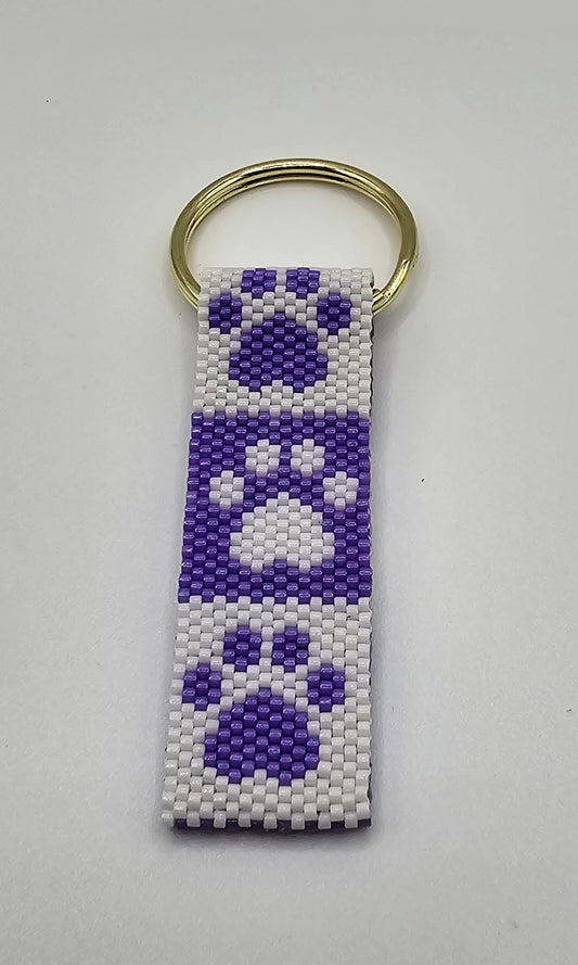 Beaded Keychain - Paw Print