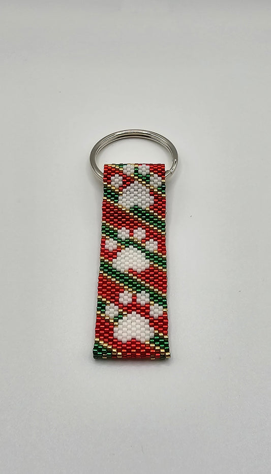 Beaded Keychain - Paw Print