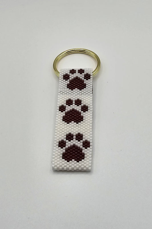 Beaded Keychain - Paw Print