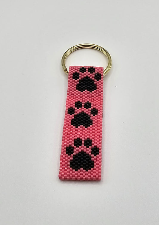 Beaded Keychain - Paw Print